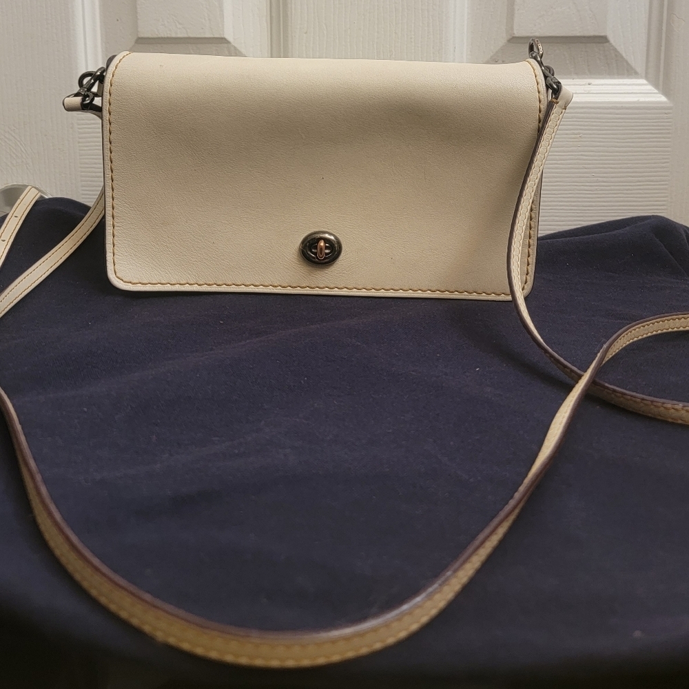 Coach 1941 Chalk White Glovetanned Leather Crossbody Bag Purse